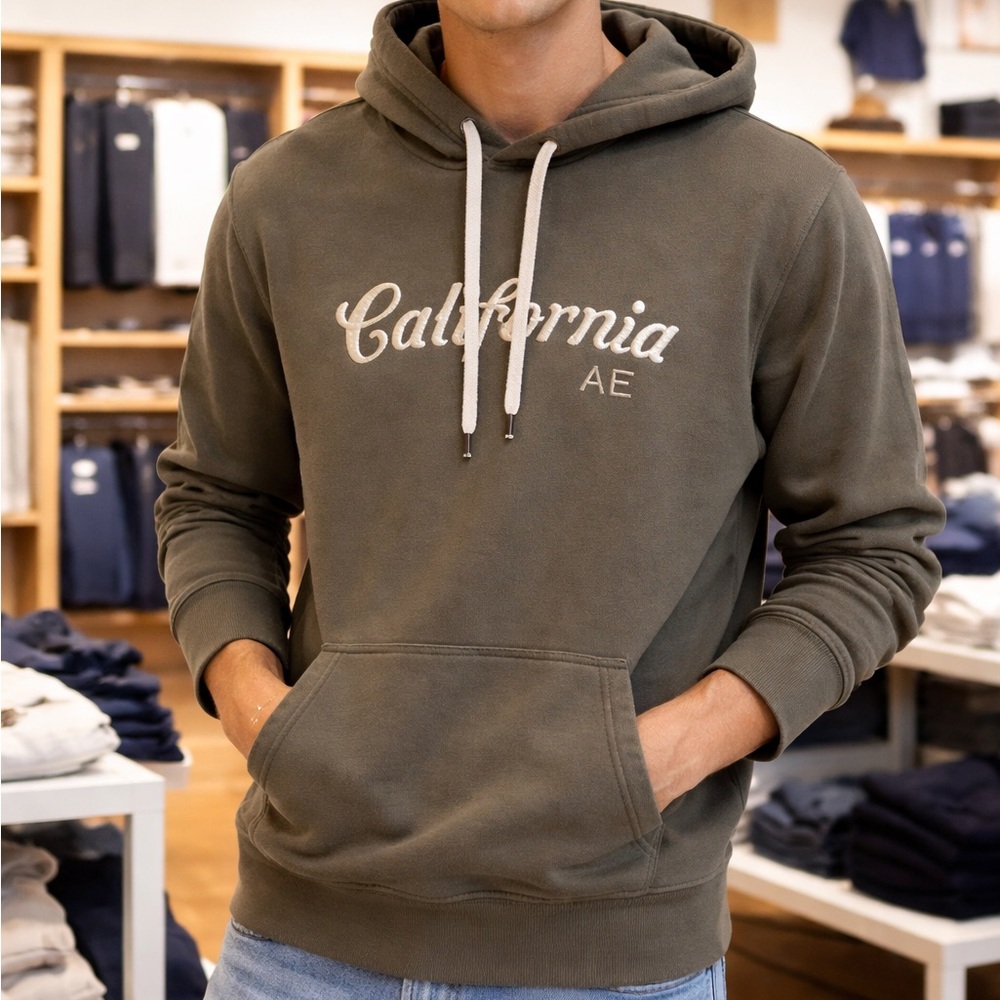American Eagle Outfitters Men's Gray Hoodie